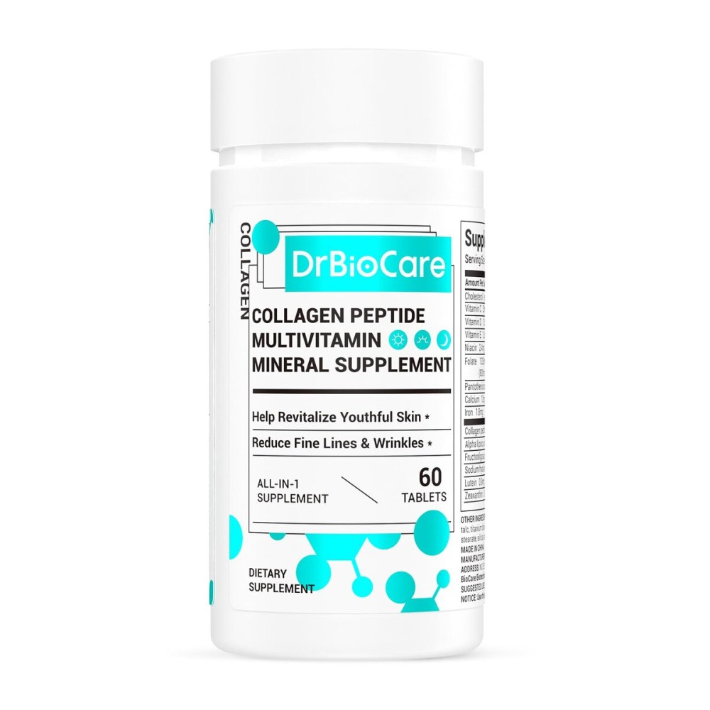 DrBioCare Collagen Peptides for Women, Beauty Vitamin & Mineral Supplement,Contains Vitamin D3, Probiotics for Women & Collagen Peptides,Vitamin B Complex,Vitamin E 60 Tablets