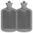 SteadMax [2 Pack] Hot Water Bottles, 2L (68oz) Natural Rubber -BPA Free- Durable Large Hot Water Bag for Hot Compress and Heat Therapy, Pain Relief Heating Pad, (Gray)