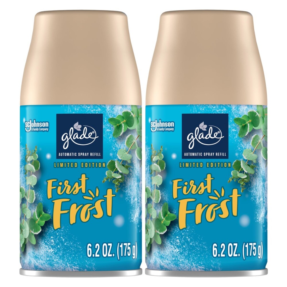 Glade Automatic Spray Refill, Air Freshener for Home and Bathroom, First Frost, 6.2 Oz, 2 Count