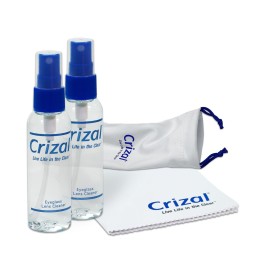 Crizal Eyeglass Lens Cleaner Bundle, Doctor Recommended for Anti Reflective Lenses and Coating, 2oz Crizal Spray (2 Bottles) w/Microfiber Cloth and Pouch, 1 Pack