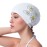 COPOZZ Adult Swim Caps, Silicone Waterproof Comfortable Swimming Cap for Women, Long and Short Hair (Daisy-12yrs+)