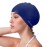 COPOZZ Adult Swim Caps, Silicone Waterproof Comfortable Swimming Cap for Women, Long and Short Hair (Blue-12yrs+)