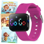 Potty Training Watch for Kids V2 - A Water Resistant Toilet Reminder Device for Boys & Girls to Train Your Toddler with Fun/Musical & Vibration Interval Reminder with Potty Training eBook (Magenta)