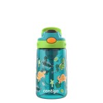 Contigo Aubrey Paw Patrol Leak-Proof Spill-Proof Water Bottle with Autospout, 14oz, Juniper (Dino GFX), Green and Blue