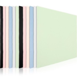 Frienda 12 Pack Large Microfiber Glass Cleaning Cloths 12 x 12 Inch Oversized Eyeglass Sunglasses Cleaning Cloths for Electronics Glasses Screens and Lenses(6 Colors)