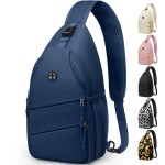 Pritent Crossbody Bags for Women Men Trendy Sling Bag Bakpack Casual Chest Bag with Convertible Shoulder Strap Travel Cross Body Bag for Hiking Traveling Outdoors(Navy Blue)