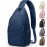 Pritent Crossbody Bags for Women Men Trendy Sling Bag Bakpack Casual Chest Bag with Convertible Shoulder Strap Travel Cross Body Bag for Hiking Traveling Outdoors(Navy Blue)