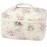 Large Travel Quilted Makeup Bag for Women,Big Floral Cotton Cosmetic Bag, Cute Coquette Aesthetic Floral Toiletry Organizer Bag (Pink pattern)