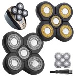 FOXSONIC 2 Universal 5 Blades Head Shaver Replacement Heads for Head Shaver, Head Shaver Replacement Blades