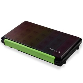 Sukuos Weekly Pill Organizer 7 Day 4 Times a Day, Moisture-Resistant Large Daily Pill Box Medicine Cases for Vitamin/Fish Oil/Supplements (Black)