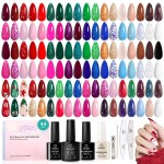 Beetles Christmas Gel Nail Polish Set, Glitz Galaxy UV LED Soak Off Gel Kits, 44Pcs Burgundy Red Gold Green Silver Blue Pink Sparkle Shade with Base Top Coat Winter Manicure Gift for Women