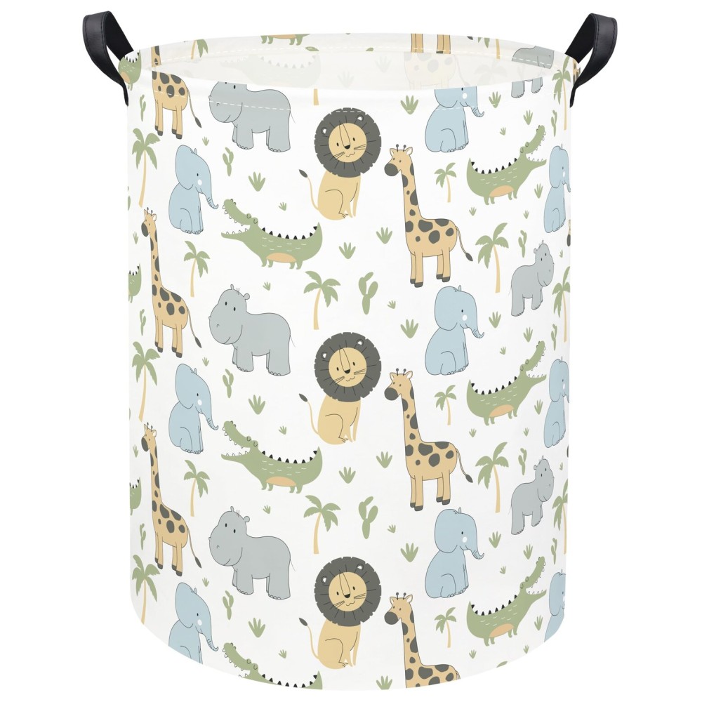 TIBAOLOVER Animal Baby Laundry Basket Baby Hamper Kids Hamper Basket Toy Storage Bin for Boys Room Decor Baby Nursery Hamper Gift Baskets for Bedroom Bathroom(Green Animal)