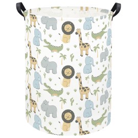TIBAOLOVER Animal Baby Laundry Basket Baby Hamper Kids Hamper Basket Toy Storage Bin for Boys Room Decor Baby Nursery Hamper Gift Baskets for Bedroom Bathroom(Green Animal)