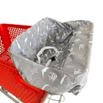 Brain Architect Child Portable Shopping Cart Cover | High Chair and Grocery Cart Covers for Babies, Kids, Infants & Toddlers  includes Free Carry Bag  (Gray Seaworld)