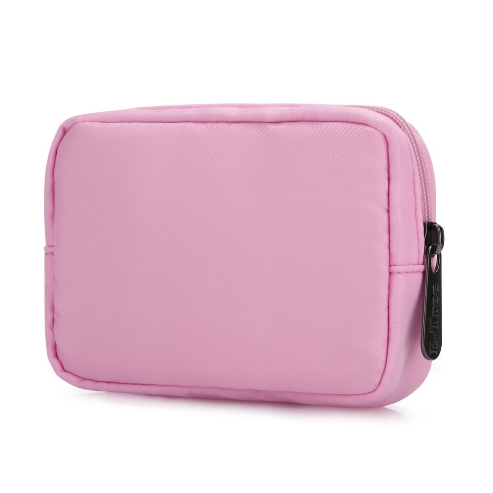 E-Tree Cute Small Makeup Bag, Cosmetic Toiletry Skin Care Make up Little Items Pouch for Purse,Zipper Mini Tech Charger Cable Electronic Organizer Case,Travel Accessories,Pink
