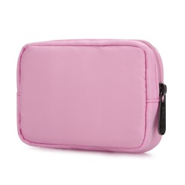 E-Tree Cute Small Makeup Bag, Cosmetic Toiletry Skin Care Make up Little Items Pouch for Purse,Zipper Mini Tech Charger Cable Electronic Organizer Case,Travel Accessories,Pink