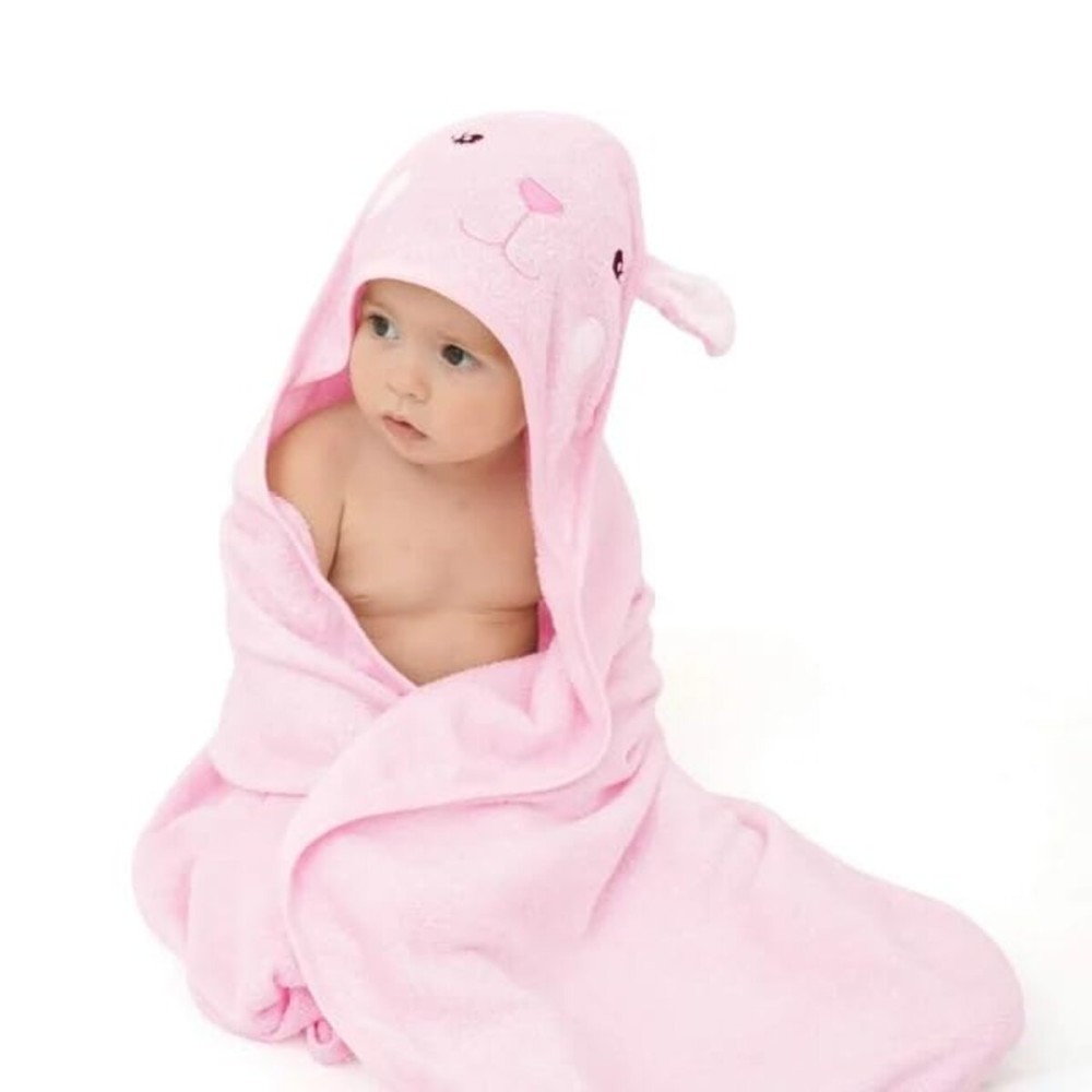 Touchat Hooded Baby Towels, Soft and Hypoallergenic Baby Bath Towels with Hood for Toddler Infant Newborn, Large and Absorbent Toddler Towels for Baby Boy Girl (Rabbit, 35.1\'\'x35.1\'\')