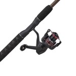 Ugly Stik GX2 Spinning Reel and 6\'6 Fishing Rod Combo Travel Kit, Includes Cloth Travel Bag, 4-Piece, Graphite and Fiberglass Rod with Clear Tip Design