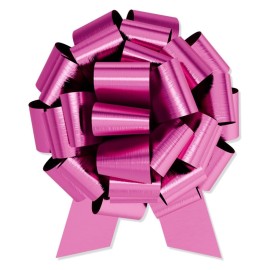 InstaBows Large Fuschia Gift Bow 12 Metallic Pull String Bow Perfect for Gift Wrapping Big Presents Cars Bikes & More