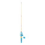 Shakespeare Wild Kratts 26 Beginner Spinning Reel and Fishing Rod Combo, 1-Piece Kids Fishing Combo, Solid Fiberglass Rod Blank Construction, Comfortable Gel-Tech Handle