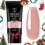 ROSALIND Pink Christmas Poly Nail Gel, 60ml Extension Gels for Nail Art, Natural Color Builder Pink Gel Poly Extension Easy to DIY Use at Home Need UV Lamp