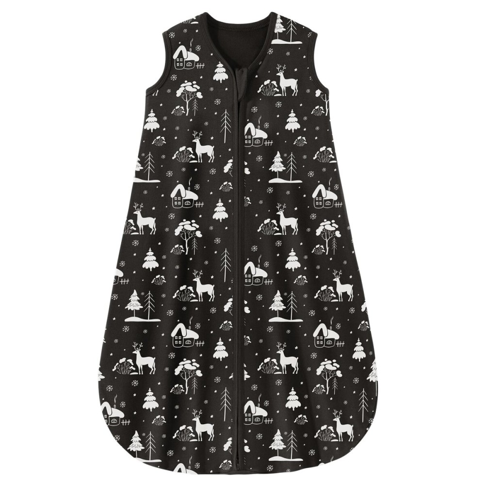 Yoofoss Baby Sleep Sack 0-6 Months 0.5 TOG Baby Wearable Blanket, 100% Organic Cotton Infant Toddler Sleeping Sack 2-Way Zipper Lightweight Sleep Sack, Black Forest