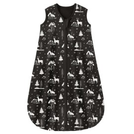 Yoofoss Baby Sleep Sack 0-6 Months 0.5 TOG Baby Wearable Blanket, 100% Organic Cotton Infant Toddler Sleeping Sack 2-Way Zipper Lightweight Sleep Sack, Black Forest