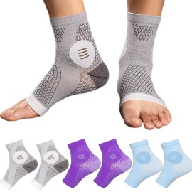 3Pairs Neuropathy Socks - Soothe Relief Compression Socks 20-30 mmHg - Comprex Ankle Sleeves for Arch Support, Achilles Tendonitis, and Foot Pain Relief (Multicolor, Small)
