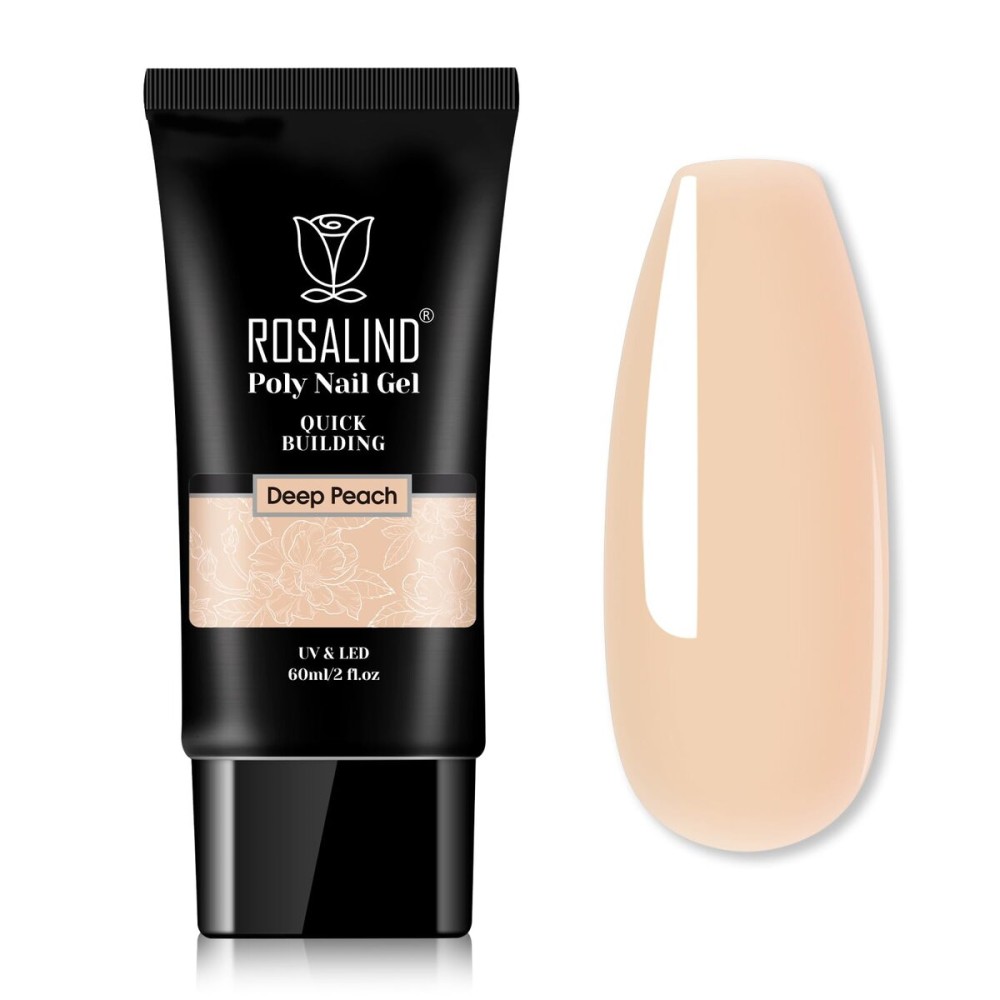 ROSALIND Nude Poly Extension Gel, 60ml Nude Poly Nails Gel for Nail Art Decoration, Hot Builder Color Nail Thickening Extension Easy to DIY Use at Home Need UV Lamp