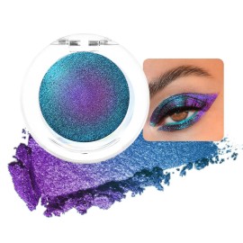evpct Fairy Green to Light Blue Chameleon Eyeshadow Palette, Color Changing Loose High Pigment Shimmer Metallic Rainbow Eyeshadow Makeup Pallet, Green Blue Holographic Multichrome Eyes Highlighter