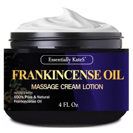Essentially KateS Frankincense Massage Lotion 4 Fl Oz - Infused with Ceramid 1, 3 and 6II - Fight stifffness in Knees, Elbows, Hips, Hands, Shoulders and Legs.