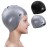 Alepo 2 Pack Kids Swim Caps for Boys Girls, Durable Silicone Swimming Cap, Age 8-15, Black&Gray