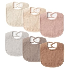POIKSHARK Muslin Baby Bibs for Unisex Boys Girls, Soft Cotton Baby Drool Bibs, Drooling and Teething Bibs for Infant, Newborn