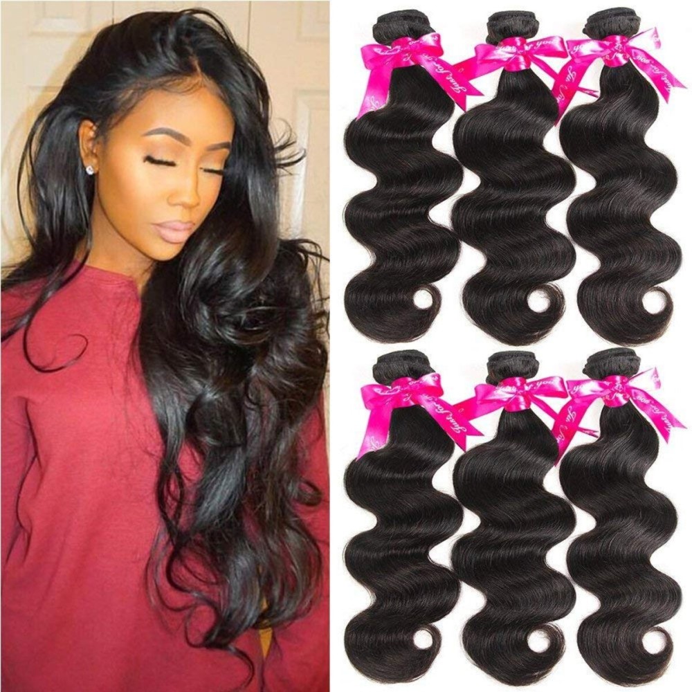 Wingirl Body Wave Human Hair 3 Bundles Double Weft 10A Brazilian Hair Bundles 12 14 16Inch
