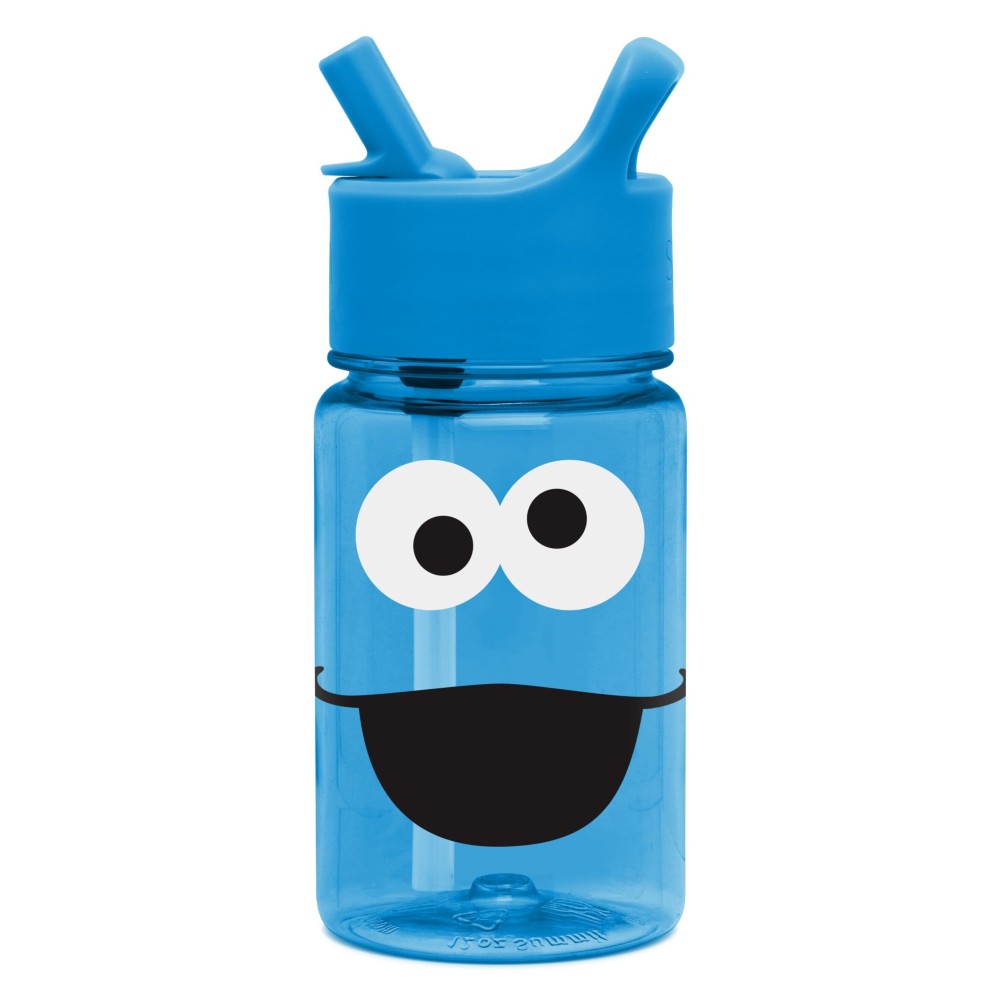Simple Modern Sesame Street Cookie Monster Kids Water Bottle Plastic BPA-Free Tritan Cup with Leak Proof Straw Lid | Reusable and Durable for Toddlers, Boys | Summit Collection | 12oz