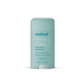 Method Deodorant, Coco Twist, Coconut Milk, Avocado + Macadamia Oil notes, 24 Hour Odor Protection, 2.65 oz