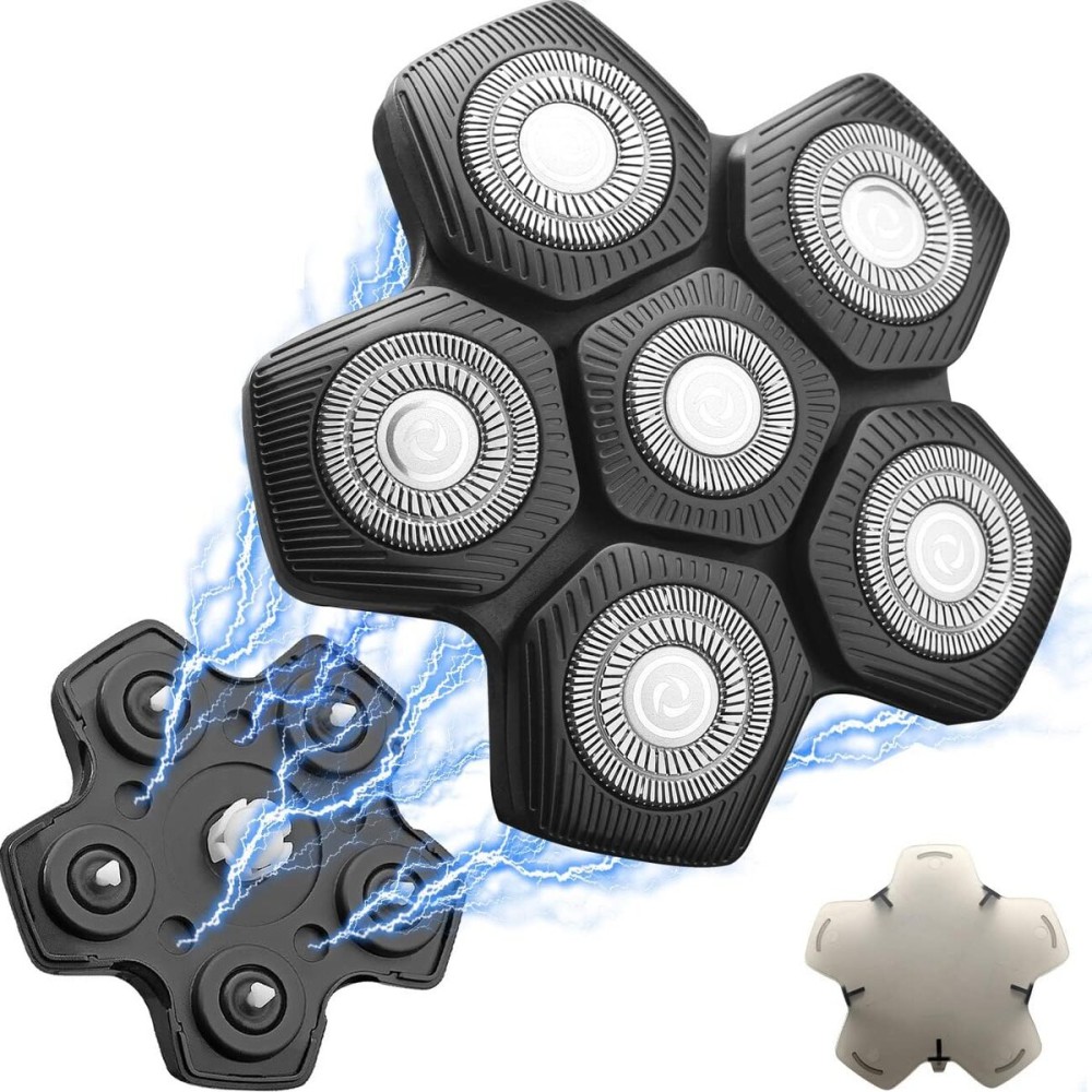 FOXSONIC 6 Blades Universal Magnetic Shaver Blades for Head Shaver and Other Brands Head Shaver