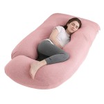 Jcickt Pregnancy Pillow J-Shaped Full Body Pillow, 59 inch Cool Fabric Easy to Remove and Wash, Support Pregnant Women\'s Backs Legs and HIPS, Improve Sleep,Pregnancy Pillow for Women Pink