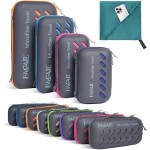 BAGAIL Camping Towel with EVA Case, Compact & Ultra Soft Microfiber Travel Towel - Super Absorbent & Lightweight Quick Dry Towels for Sports, Beach, Gym, Backpacking, Hiking and Yoga - Teal, XS