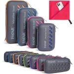 BAGAIL Camping Towel with EVA Case, Compact & Ultra Soft Microfiber Travel Towel - Super Absorbent & Lightweight Quick Dry Towels for Sports, Beach, Gym, Backpacking, Hiking and Yoga - Red, S