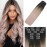 WindTouch Clip in Hair Extensions Real Human Hair Pink Clip in Hair Extensions 100g 7pcs Dark Brown to Pink Ombre 12 inch Real Human Hair