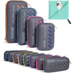 BAGAIL Camping Towel with EVA Case, Compact & Ultra Soft Microfiber Travel Towel - Super Absorbent & Lightweight Quick Dry Towels for Sports, Beach, Gym, Backpacking, Hiking and Yoga - Mint, XS