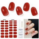 DUKASOU Semi Cured Gel Nail Strip, Caramel Macchiato |28 pcs Gel Nail Strips Work with Any UV Lamp, Salon Quality UV Nails Stickers, Easy to Apply for Home Nails DIY
