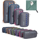 BAGAIL Camping Towel with EVA Case, Compact & Ultra Soft Microfiber Travel Towel - Super Absorbent & Lightweight Quick Dry Towels for Sports, Beach, Gym, Backpacking, Hiking - Grayish Green, XS