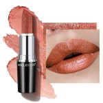 Anglicolor Glitter Metallic Coral Lipstick,High Impact Lipcolor,Lightweight Hydrating Formula Smooth and Non-Sticky,Orange Lipstick For Women,Full-Coverage Lip Makeup (05 BE HAPPY,4g)