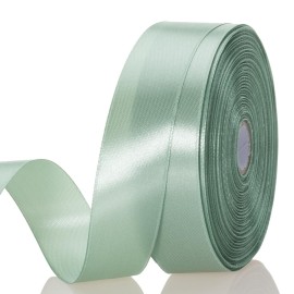 YASEO 1 Inch Sage Green Solid Satin Ribbon, 50 Yards Craft Fabric Ribbon for Gift Wrapping Floral Bouquets Wedding Party Decoration