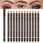 FeiCuiYun 12Pcs Eyebrow Pencils for Women, Wooden Hard-Core Brown Eyebrow and Eyeliner Pencil, Long Lasting Waterproof and Sweat-Proof, Beginner Makeup Brow Pencil, Create a Natural Eye Brow Makeup