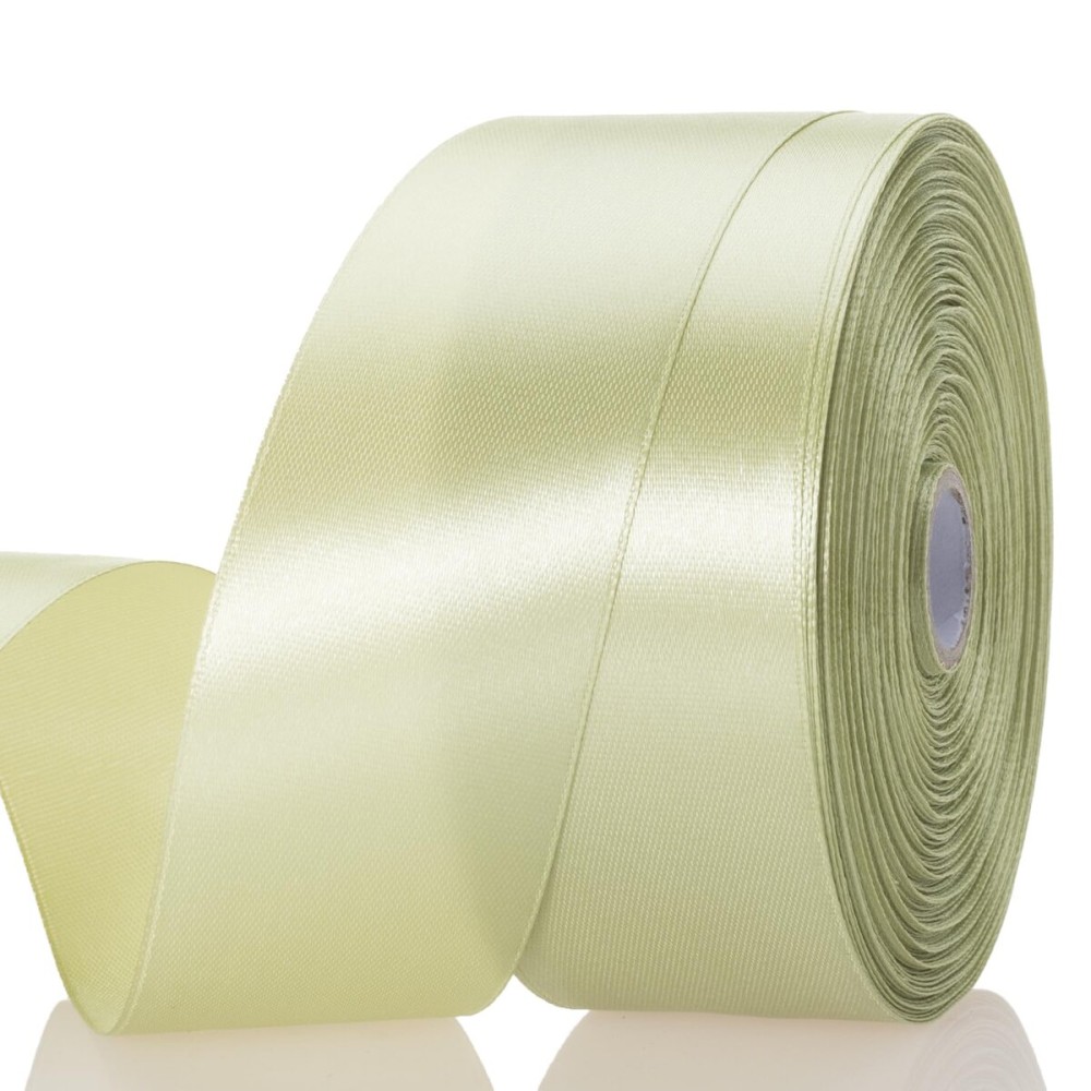 YASEO 1 1/2 Inch Spring Green/Fresh Sprout Solid Satin Ribbon, 50 Yards Craft Fabric Ribbon for Gift Wrapping Floral Bouquets Wedding Party Decoration