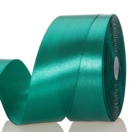 YASEO 1 1/2 Inch Teal Solid Satin Ribbon, 50 Yards Craft Fabric Ribbon for Gift Wrapping Floral Bouquets Wedding Party Decoration