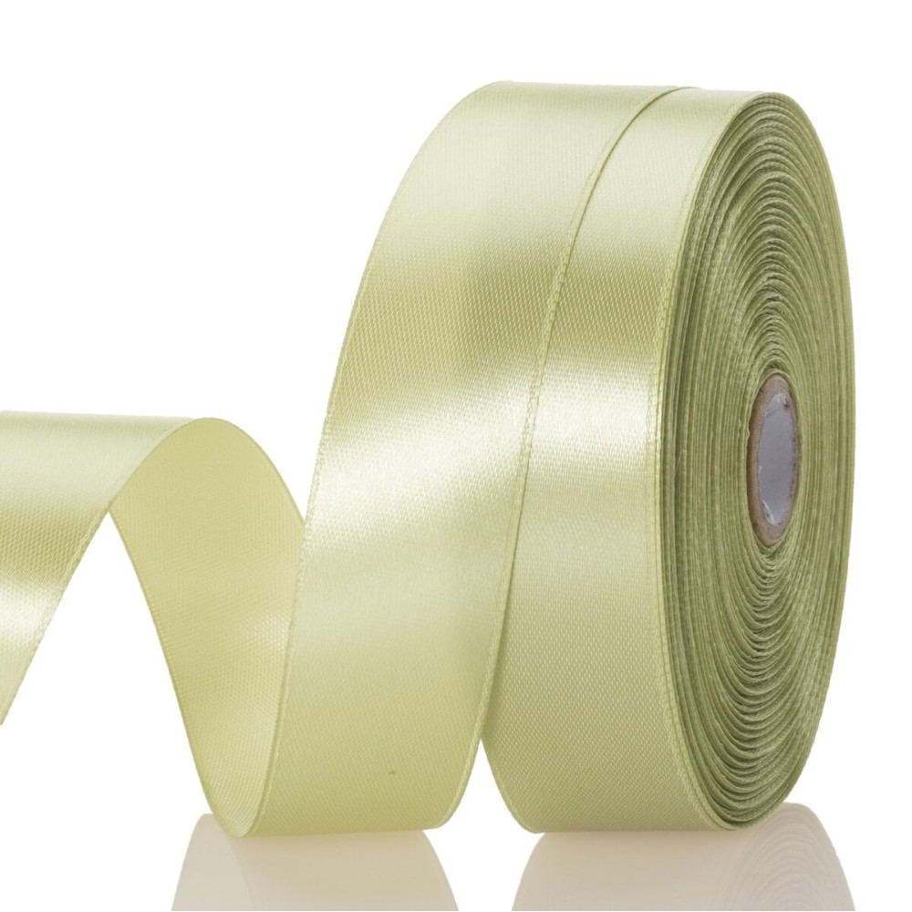 YASEO 1 Inch Spring Green/Fresh Sprout Solid Satin Ribbon, 50 Yards Craft Fabric Ribbon for Gift Wrapping Floral Bouquets Wedding Party Decoration